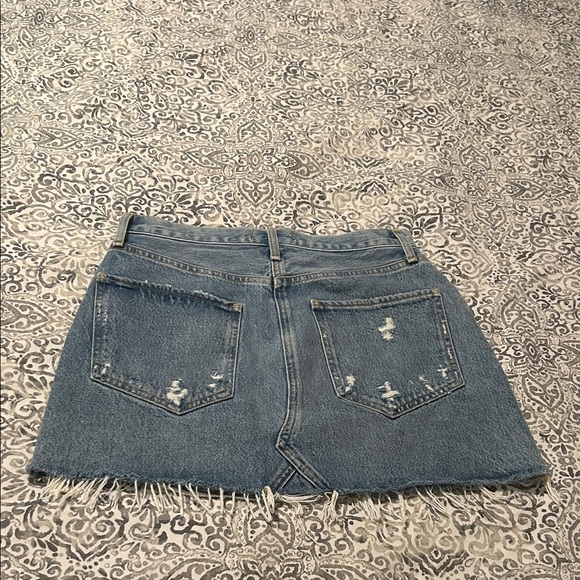Agolde Blue Distressed Denim Skirt - Picture 9 of 10